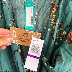Faux wrap mini dress.